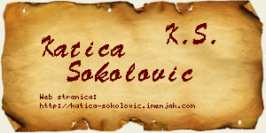 Katica Sokolović vizit kartica